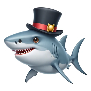 shark with tophat sticker