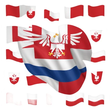 Polish-Serbian flag with eagle sticker