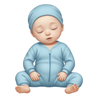 High resolution of   realistic full body sleepy baby distorted , no extra hybrid sticker