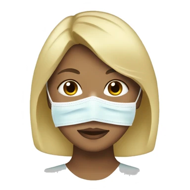 blonde girl with face mask on  sticker