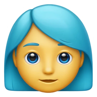 A profile imogi that is blue and aqua color and with lot of texxture sticker