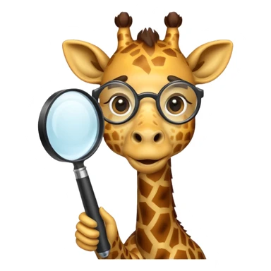 curious giraffe with magnifying glass sticker