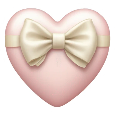 light pink heart with a cream bow wrapped around it  sticker