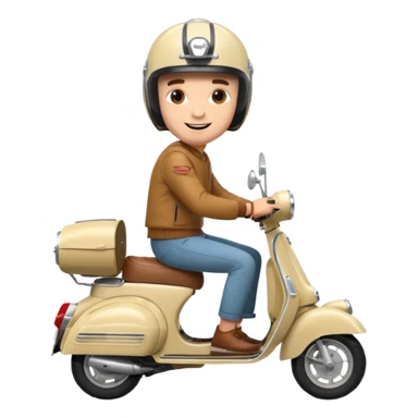 A classic vespa rider with my brothers face. sticker