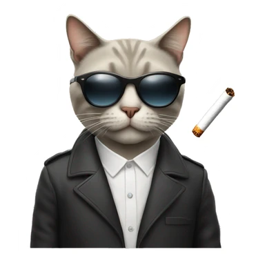 Cat with sunglasses smoking a cigarette  sticker