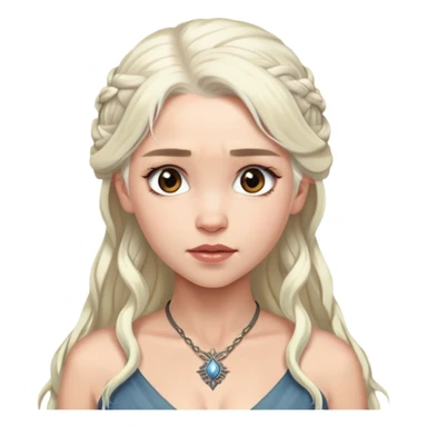Daenerys Targaryen with platinum blonde hair from Game of Thrones, chest up portrait sticker