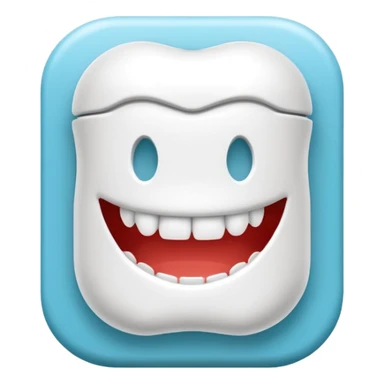 White Round plain pack of white dental floss sticker