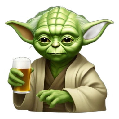 Maître yoda qui boit une bière sticker