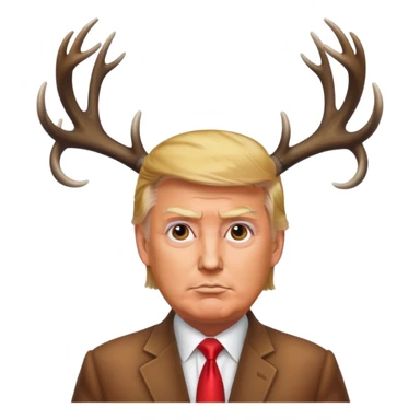 Trump with deer antlers sticker