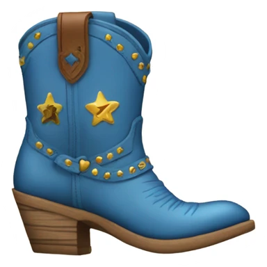 a cowgirl blue boot really fancy sticker