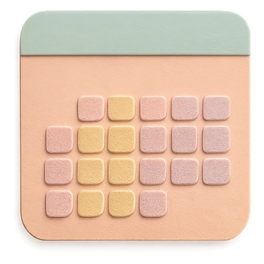 soft pastel gentle habit tracker grid with rounded corners and delicate dotted lines sticker