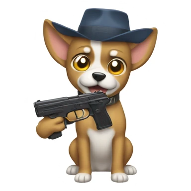 Dog with gun anime sticker