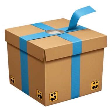 packing cardbox with ducktape sticker