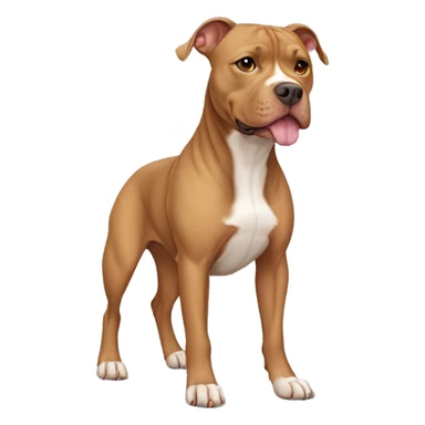 Light brown pitbull with cropped ears full body sticker