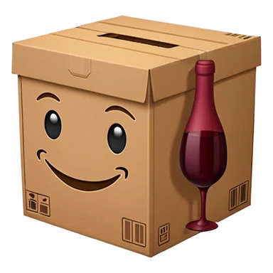 aesthetic emoji of an Amazon prime box. The box is wine color sticker