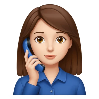 ￼ Brunette Haired Girl on the phone  sticker