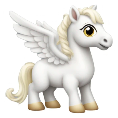 White crème Baby Pegasus sitting  sticker