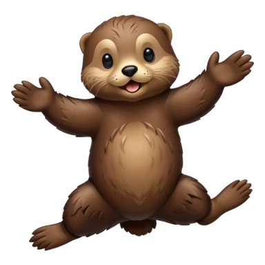 Sea otter cute flapping his feet sticker