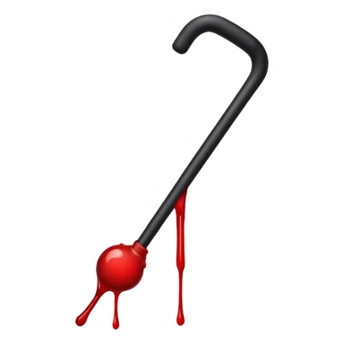 Black cane with blood dripping from it  sticker