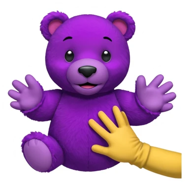Bok the Hand Puppet from The Wiggles with purple bear puppet with  sticker