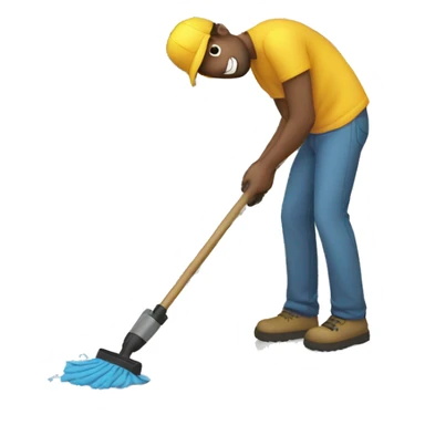 man cleaning driveway sticker