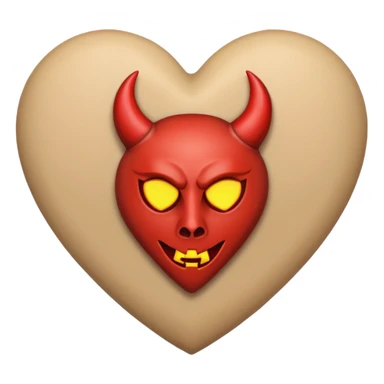 beige heart satanic sticker