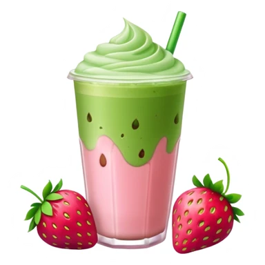 iced matcha latte strawberry  sticker
