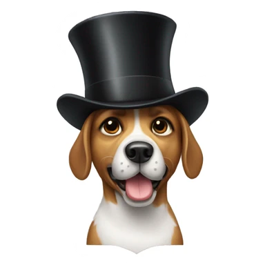 dog with a top hat sticker