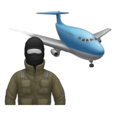 Balaclava Guy and plane sticker