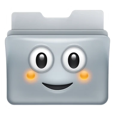 A **minimal emoji-style icon** of a frosted light-gray plastic folder, rectangular with **rounded corner*, **elastic string closure with a circular button** at the center, slightly translucent surface, clean flat front, subtle soft shading, a
 sticker