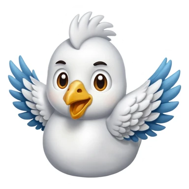 Me podrías hacer un emoji de un pollo con alas de ángel y cuernos de pony sticker