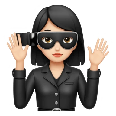 black leather belt in girls hand do not show face sticker