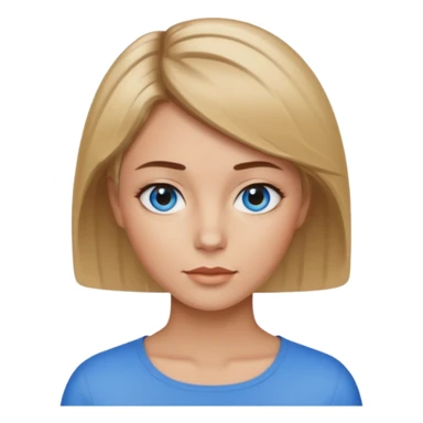 frau braune kurze Haare mit blonden spitzne, blaue Augen sticker