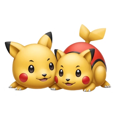 2 friendly pokemans one fell down and the other is helping the other get up  sticker