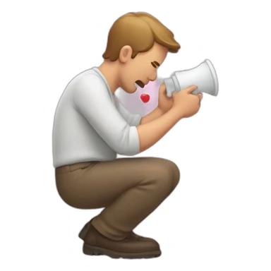 man puking heart symbols sticker