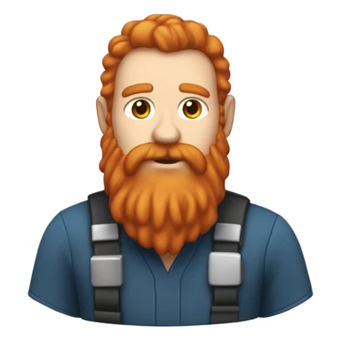 Elementary custodian with a long red beard, pale skin, six pack  sticker