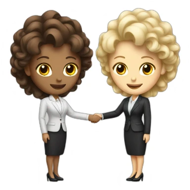 two white business women with different hair colors shaking hands sticker