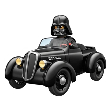 Darth Vader driving a 1951 Jowett Bradford pickup hot rod concept fast sticker