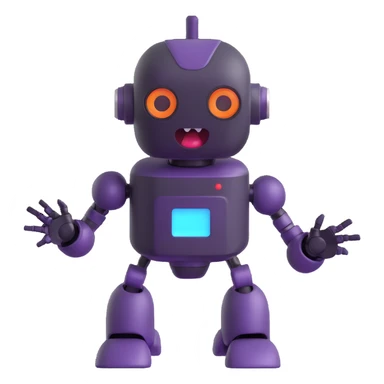 Robot talking with open mouth, speaking robot sticker