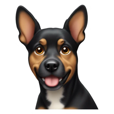 black and tan dog with pointy ears sticker