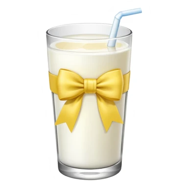 Glass of milk with a yellow bow wrapped around the glass  sticker