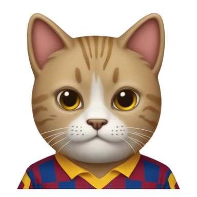 gato con camisa del barcelona fc sticker