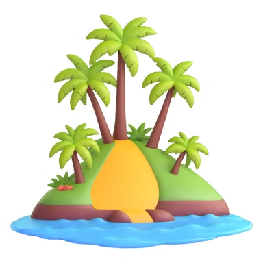 small tropical island with palm tree sticker