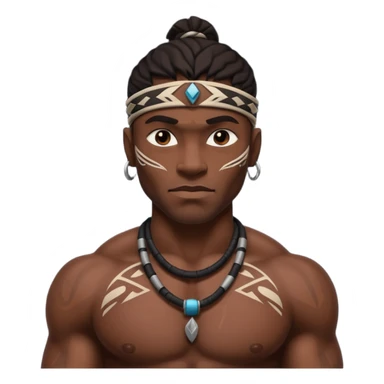 tribal black man sticker