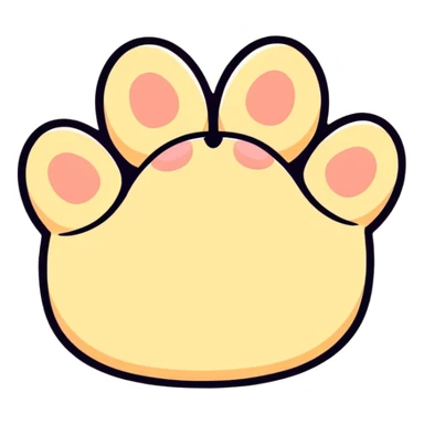 cat paw with visible toe beans and soft fur sticker