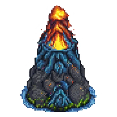 oil geyser erupting, pixel art style, retro video game look sticker