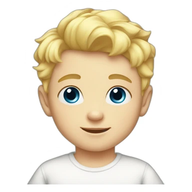 Baby boy brothers blond hair blue eyes with  sticker
