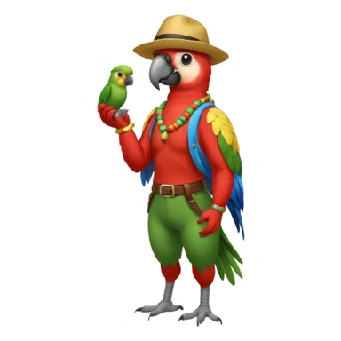 Walker + parrot on shoulder, Full body with walk pose sticker