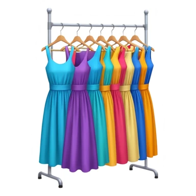 clothing rack with dresses sticker