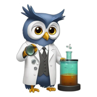 Scientist-Owl-with-cylinder sticker